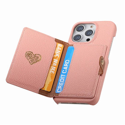 Y4 For iPhone 16 Pro Max Case Zipper Pocket Leather+TPU Phone Cover Card Holder Kickstand