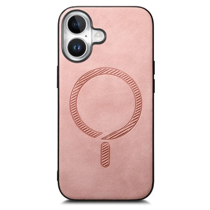 B1 For iPhone 16 Plus Leather Back Case Compatible with MagSafe Skin-Touch Phone Cover