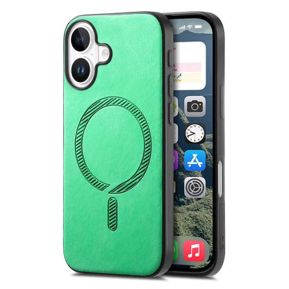 B1 For iPhone 16 Plus Leather Back Case Compatible with MagSafe Skin-Touch Phone Cover