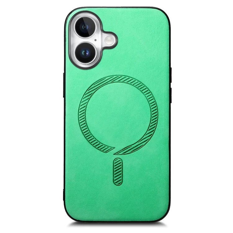 B1 For iPhone 16 Plus Leather Back Case Compatible with MagSafe Skin-Touch Phone Cover