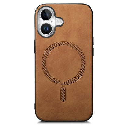 B1 For iPhone 16 Plus Leather Back Case Compatible with MagSafe Skin-Touch Phone Cover