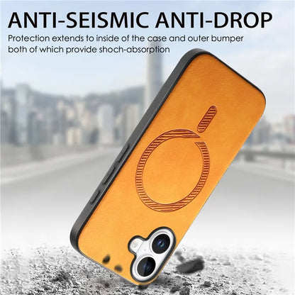 B1 For iPhone 16 Plus Leather Back Case Compatible with MagSafe Skin-Touch Phone Cover