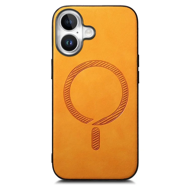 B1 For iPhone 16 Plus Leather Back Case Compatible with MagSafe Skin-Touch Phone Cover