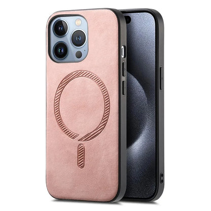 B1 For iPhone 16 Pro Leather Back Case Compatible with MagSafe Skin-Touch Phone Cover