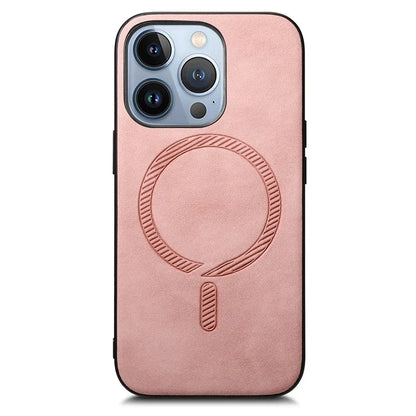 B1 For iPhone 16 Pro Leather Back Case Compatible with MagSafe Skin-Touch Phone Cover