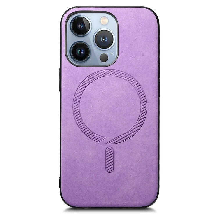 B1 For iPhone 16 Pro Leather Back Case Compatible with MagSafe Skin-Touch Phone Cover