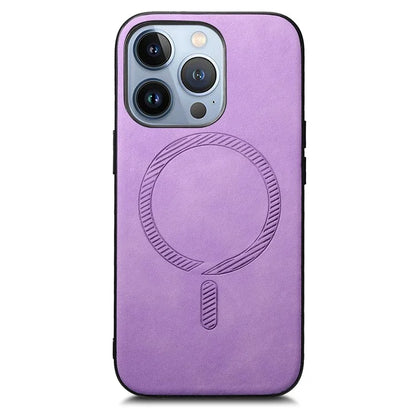 B1 For iPhone 16 Pro Leather Back Case Compatible with MagSafe Skin-Touch Phone Cover