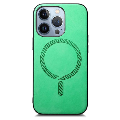 B1 For iPhone 16 Pro Leather Back Case Compatible with MagSafe Skin-Touch Phone Cover