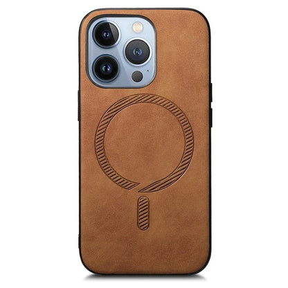 B1 For iPhone 16 Pro Leather Back Case Compatible with MagSafe Skin-Touch Phone Cover