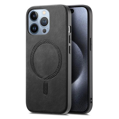 B1 For iPhone 16 Pro Leather Back Case Compatible with MagSafe Skin-Touch Phone Cover