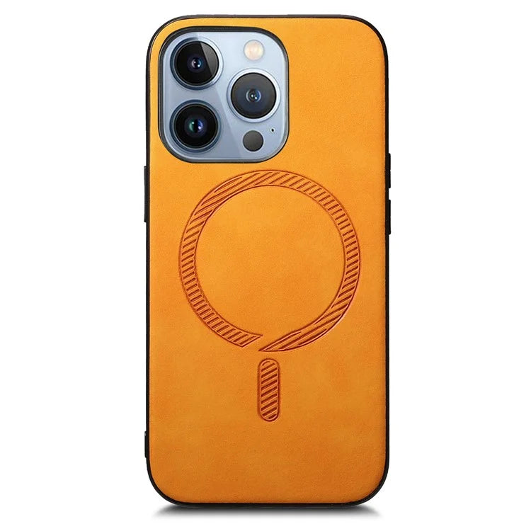 B1 For iPhone 16 Pro Leather Back Case Compatible with MagSafe Skin-Touch Phone Cover