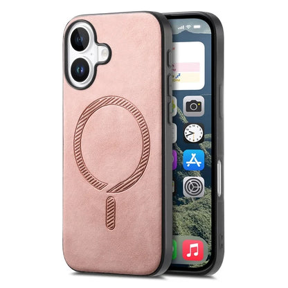 B1 For iPhone 16 Leather Back Case Compatible with MagSafe Skin-Touch Phone Cover