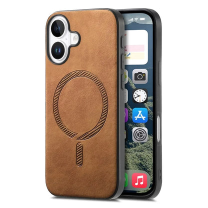 B1 For iPhone 16 Leather Back Case Compatible with MagSafe Skin-Touch Phone Cover