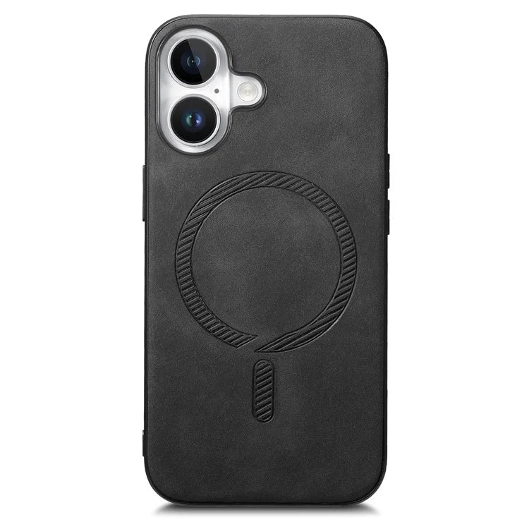 B1 For iPhone 16 Leather Back Case Compatible with MagSafe Skin-Touch Phone Cover