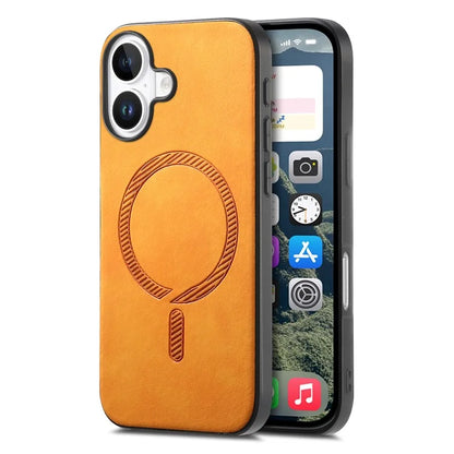 B1 For iPhone 16 Leather Back Case Compatible with MagSafe Skin-Touch Phone Cover