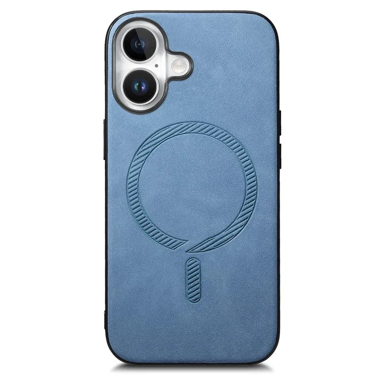 B1 For iPhone 16 Leather Back Case Compatible with MagSafe Skin-Touch Phone Cover