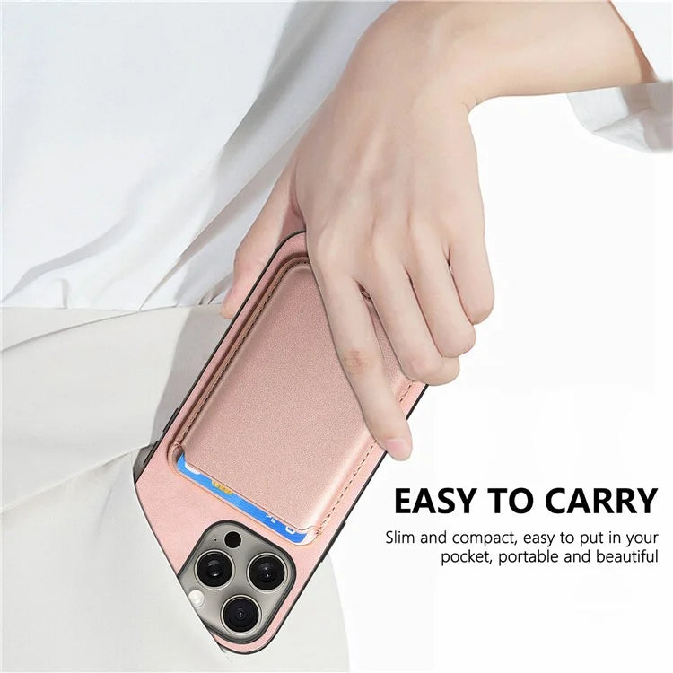 B2 For iPhone 16 Pro Max Case Detachable Magnetic Card Bag Leather+TPU Phone Cover
