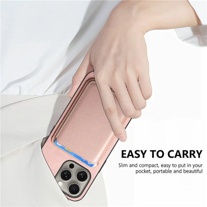 B2 For iPhone 16 Pro Max Case Detachable Magnetic Card Bag Leather+TPU Phone Cover