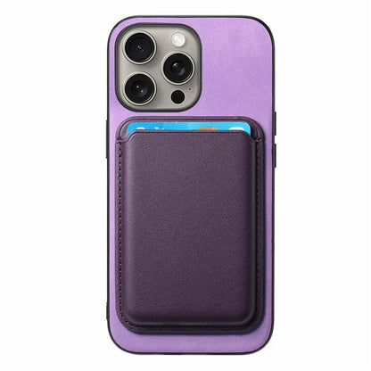 B2 For iPhone 16 Pro Max Case Detachable Magnetic Card Bag Leather+TPU Phone Cover