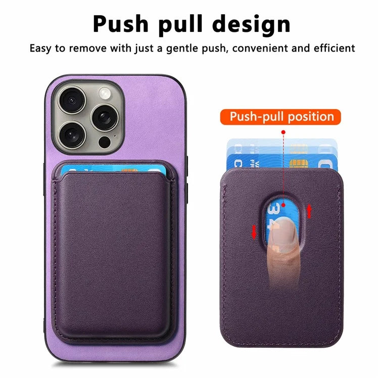 B2 For iPhone 16 Pro Max Case Detachable Magnetic Card Bag Leather+TPU Phone Cover