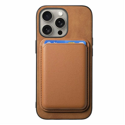 B2 For iPhone 16 Pro Max Case Detachable Magnetic Card Bag Leather+TPU Phone Cover