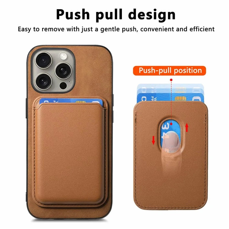B2 For iPhone 16 Pro Max Case Detachable Magnetic Card Bag Leather+TPU Phone Cover