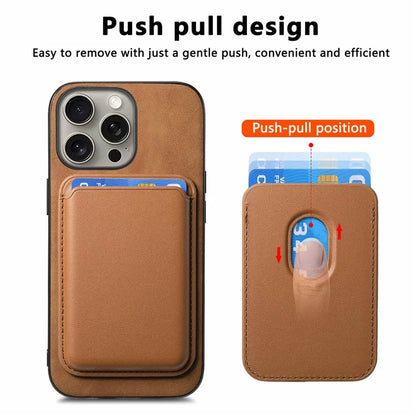 B2 For iPhone 16 Pro Max Case Detachable Magnetic Card Bag Leather+TPU Phone Cover