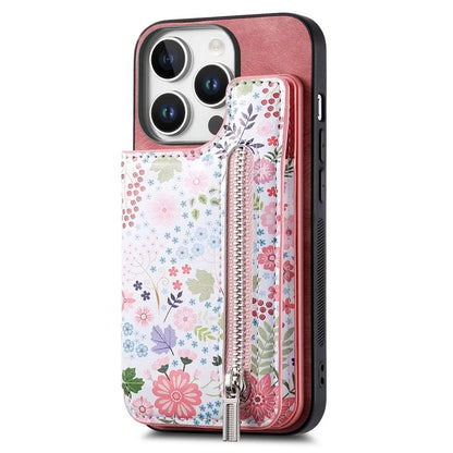 D10 For iPhone 16 Pro Case Pattern Kickstand Wallet Leather+TPU Phone Cover RFID Blocking