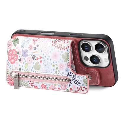 D10 For iPhone 16 Pro Max Case Pattern Kickstand Wallet Leather+TPU Phone Cover RFID Blocking