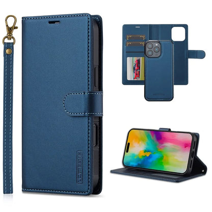 LC.IMEEKE L2 Series for iPhone 16 Pro Max Case PU Leather Wallet Detachable Magnetic Phone Cover
