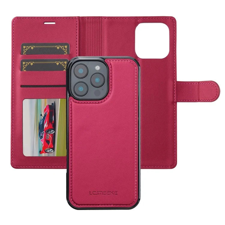 LC.IMEEKE L2 Series for iPhone 16 Pro Max Case PU Leather Wallet Detachable Magnetic Phone Cover