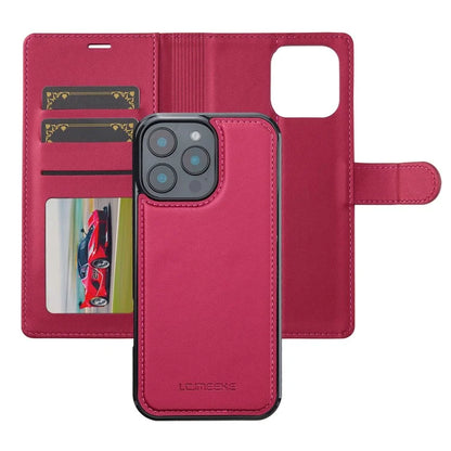 LC.IMEEKE L2 Series for iPhone 16 Pro Max Case PU Leather Wallet Detachable Magnetic Phone Cover