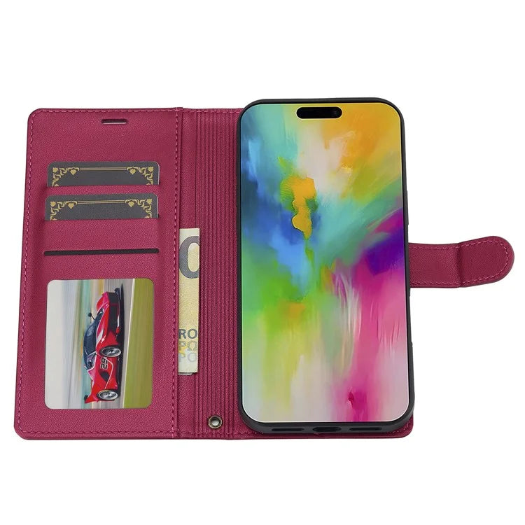 LC.IMEEKE L2 Series for iPhone 16 Pro Max Case PU Leather Wallet Detachable Magnetic Phone Cover