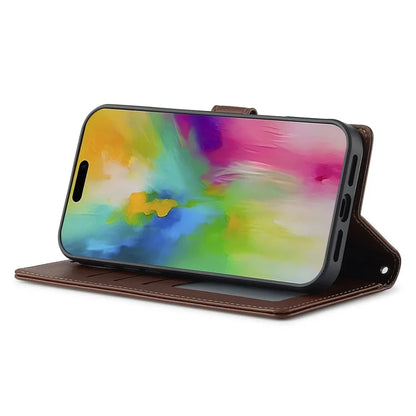 LC.IMEEKE L2 Series for iPhone 16 Pro Max Case PU Leather Wallet Detachable Magnetic Phone Cover