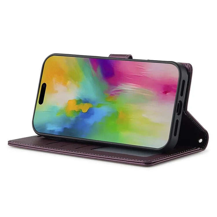 LC.IMEEKE L2 Series for iPhone 16 Pro Max Case PU Leather Wallet Detachable Magnetic Phone Cover
