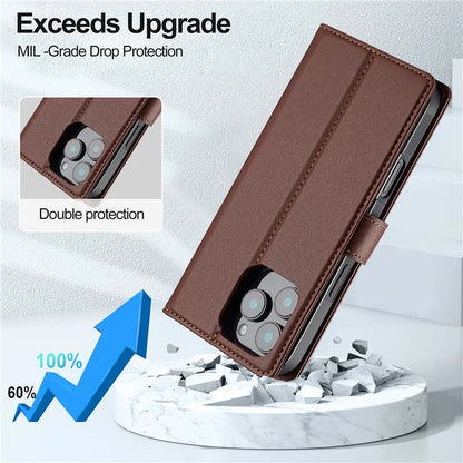 LC.IMEEKE L2 Series for iPhone 16 Pro Max Case PU Leather Wallet Detachable Magnetic Phone Cover