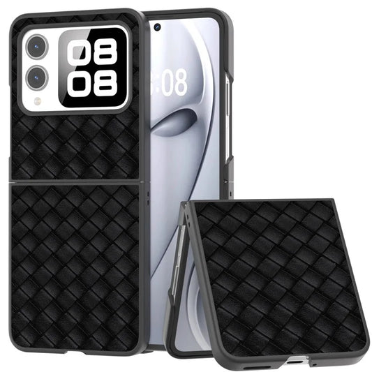 For Huawei nova Flip 5G Case Woven Texture PU Leather Coated PC Mobile Phone Cover