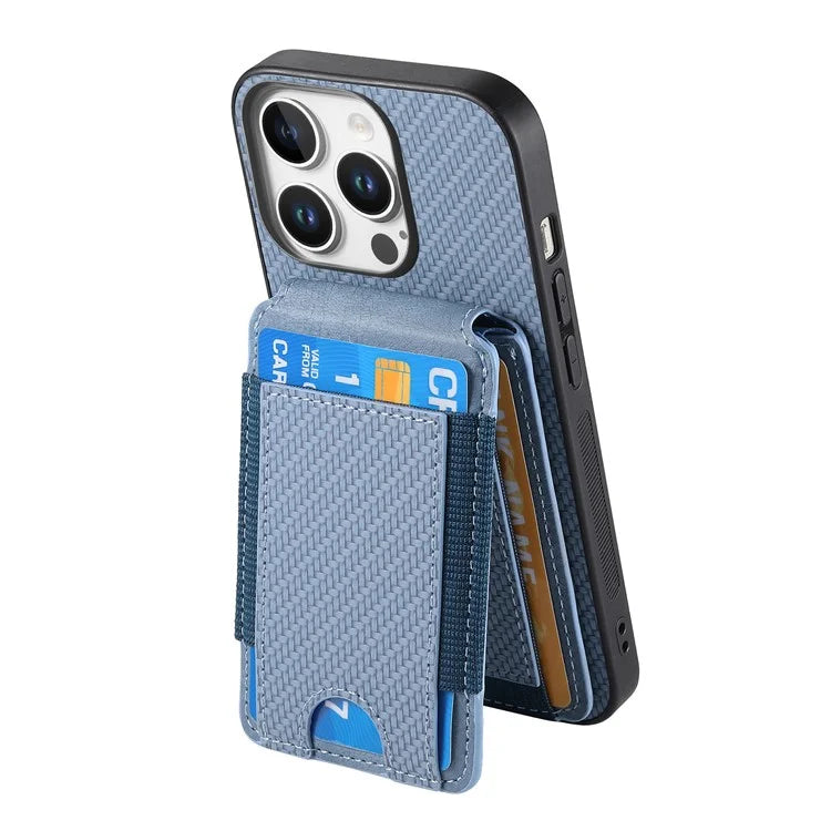 C1-12 For iPhone 16 Pro Max Case Card Holder Leather+PC+TPU Kickstand Phone Cover