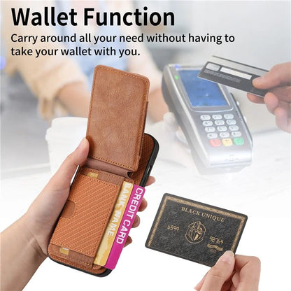 C1-12 For iPhone 16 Pro Max Case Card Holder Leather+PC+TPU Kickstand Phone Cover