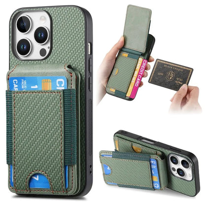 C1-12 For iPhone 16 Pro Max Case Card Holder Leather+PC+TPU Kickstand Phone Cover