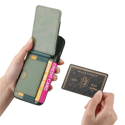 C1-12 For iPhone 16 Pro Max Case Card Holder Leather+PC+TPU Kickstand Phone Cover