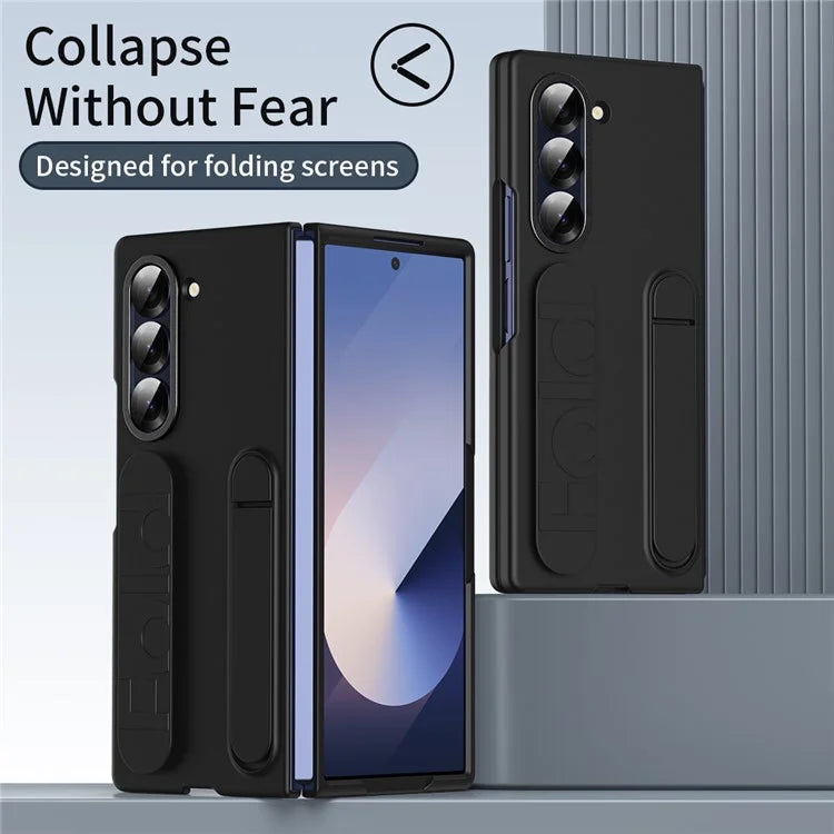 For Samsung Galaxy Z Fold6 5G Case Kickstand Wristband PC+Silicone Phone Cover