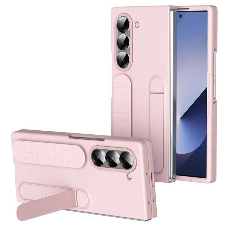For Samsung Galaxy Z Fold6 5G Case Kickstand Wristband PC+Silicone Phone Cover