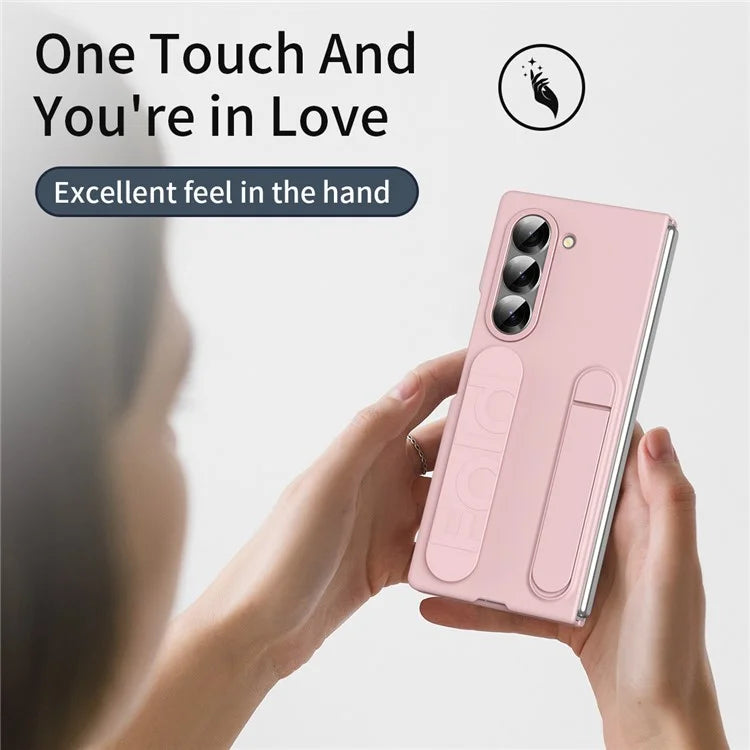 For Samsung Galaxy Z Fold6 5G Case Kickstand Wristband PC+Silicone Phone Cover