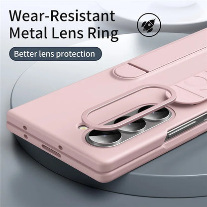For Samsung Galaxy Z Fold6 5G Case Kickstand Wristband PC+Silicone Phone Cover
