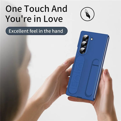 For Samsung Galaxy Z Fold6 5G Case Kickstand Wristband PC+Silicone Phone Cover