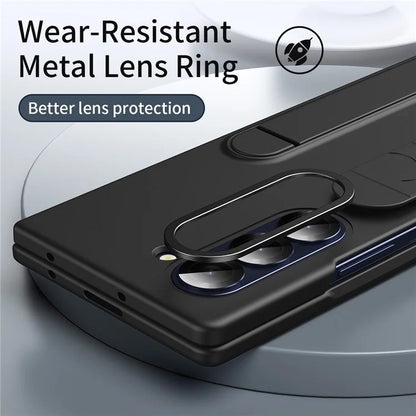 For Samsung Galaxy Z Fold5 5G Case Kickstand Wristband PC+Silicone Phone Cover