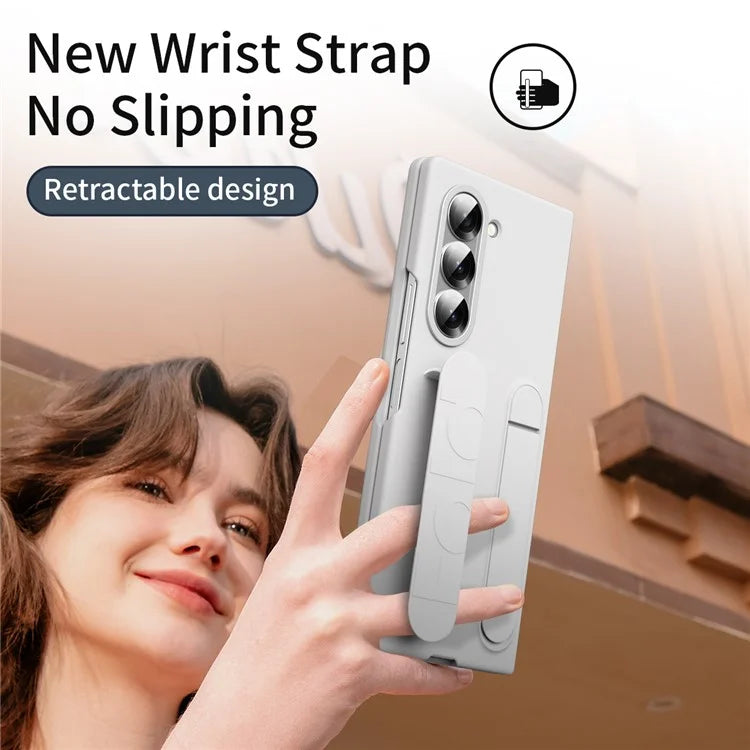 For Samsung Galaxy Z Fold5 5G Case Kickstand Wristband PC+Silicone Phone Cover