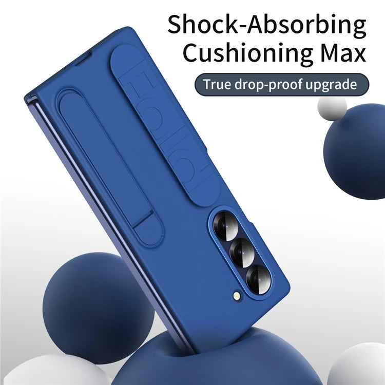 For Samsung Galaxy Z Fold5 5G Case Kickstand Wristband PC+Silicone Phone Cover