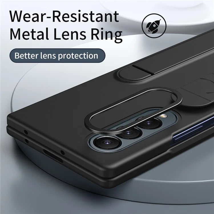 For Samsung Galaxy Z Fold4 5G Case Kickstand Wristband PC+Silicone Phone Cover